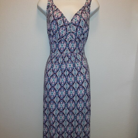 Loveappella Size L * Pink Navy Aqua * Pit to Pit 35" Bodice is lined * - Picture 8 of 8